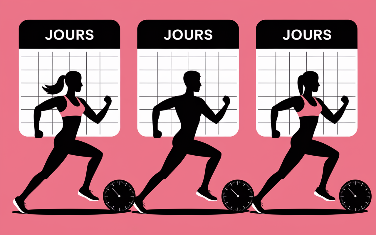 illustration 3 jours calendrier musculation