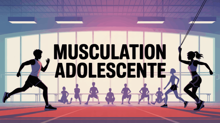 adolescents musculation salle sport illustration