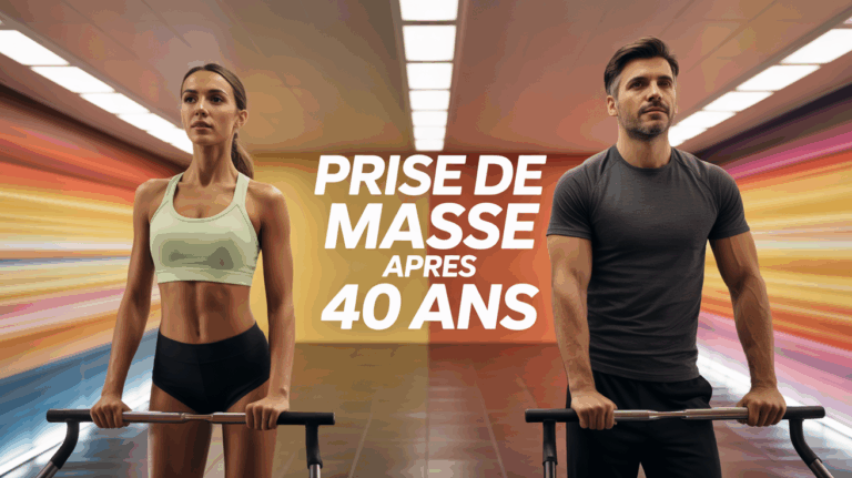 Homme et femme 40 ans prise de masse après 40 ans haltères salle lumineuse
