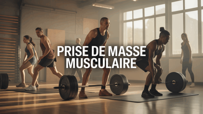 prise de masse musculaire silhouettes salle sport