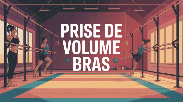prise de volume bras en salle de sport avec haltères et bandes