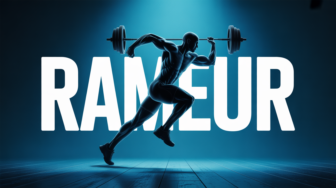 Visuel rameur silhouette musculation dynamique