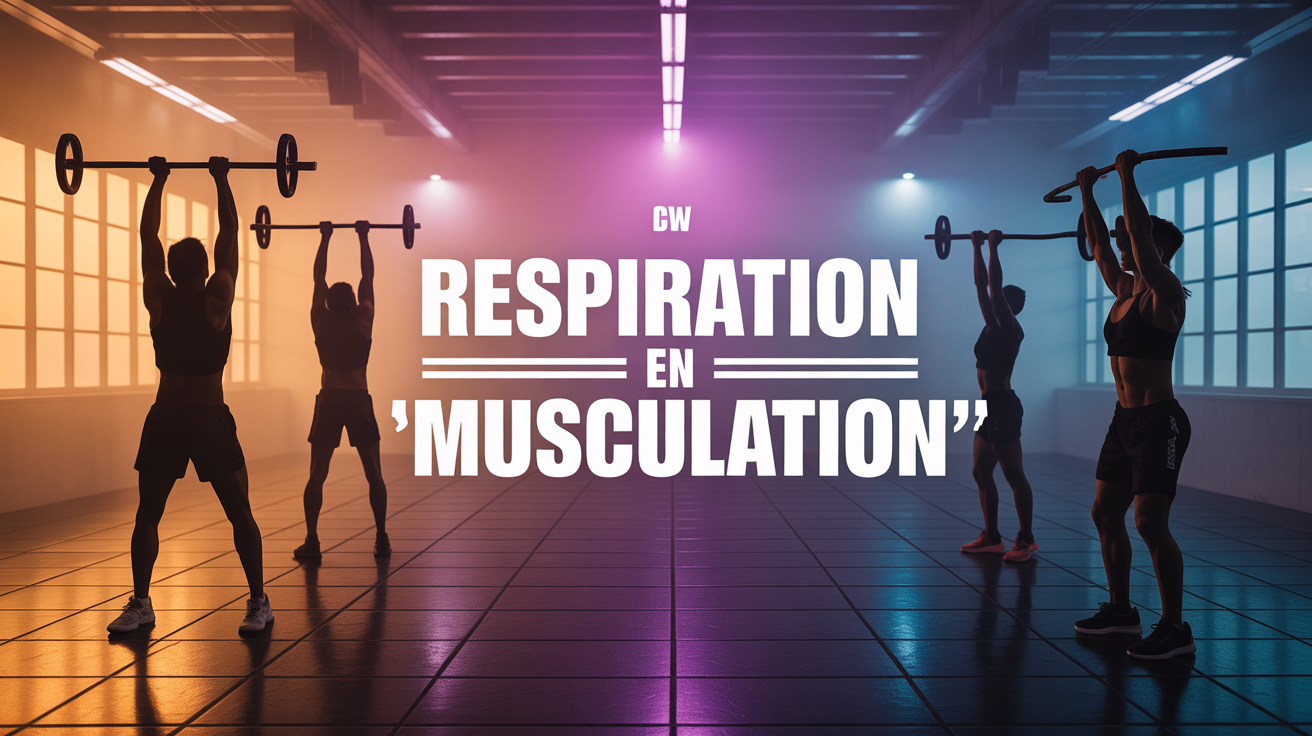 salle de sport respiration musculation silhouettes haltères