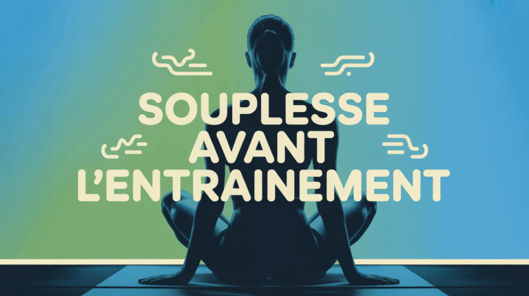 Personne stylisée s'étirant, souplesse avant entraînement