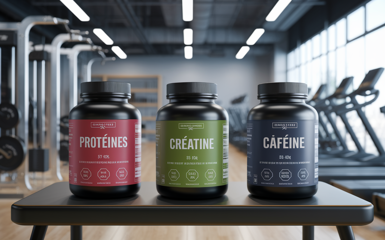 pots de protéines créatine caféine musculation