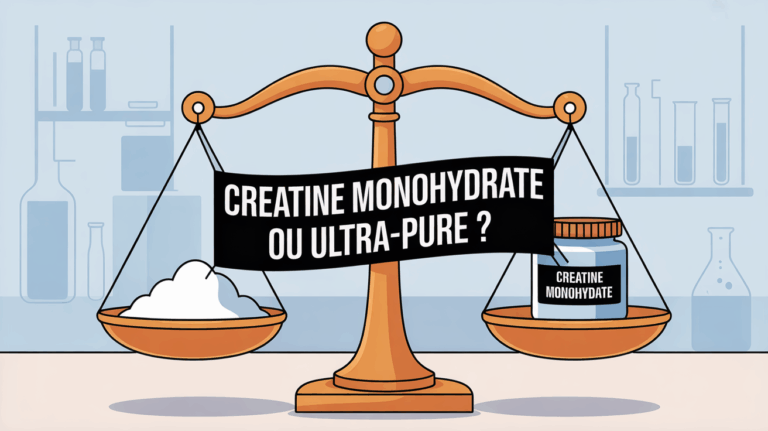 illustration creatine monohydrate pot balance labo