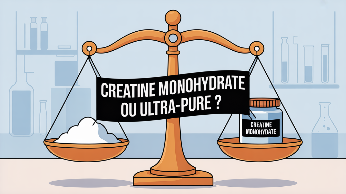 illustration creatine monohydrate pot balance labo
