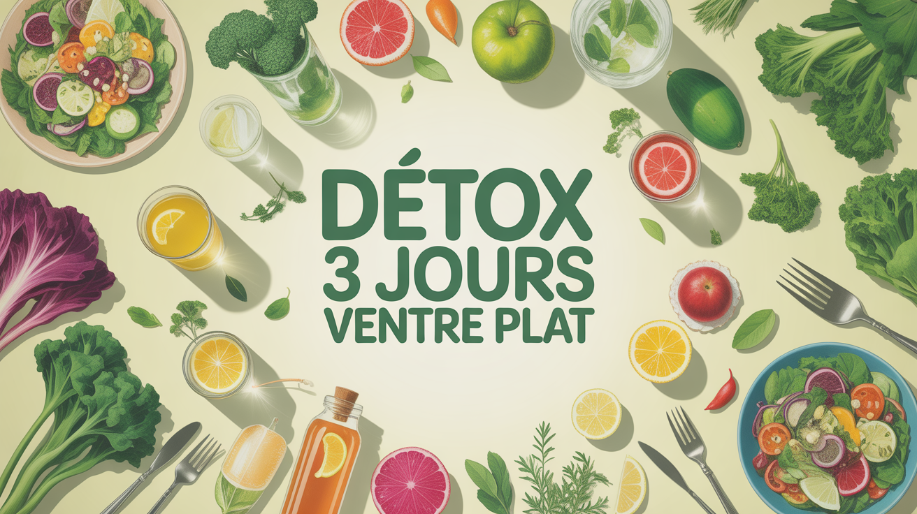 Assiette detox 3 jours ventre plat légumes et eau