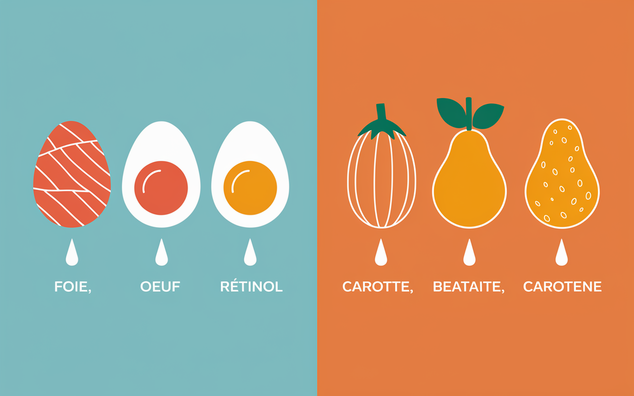 infographie retinol beta-carotene aliments