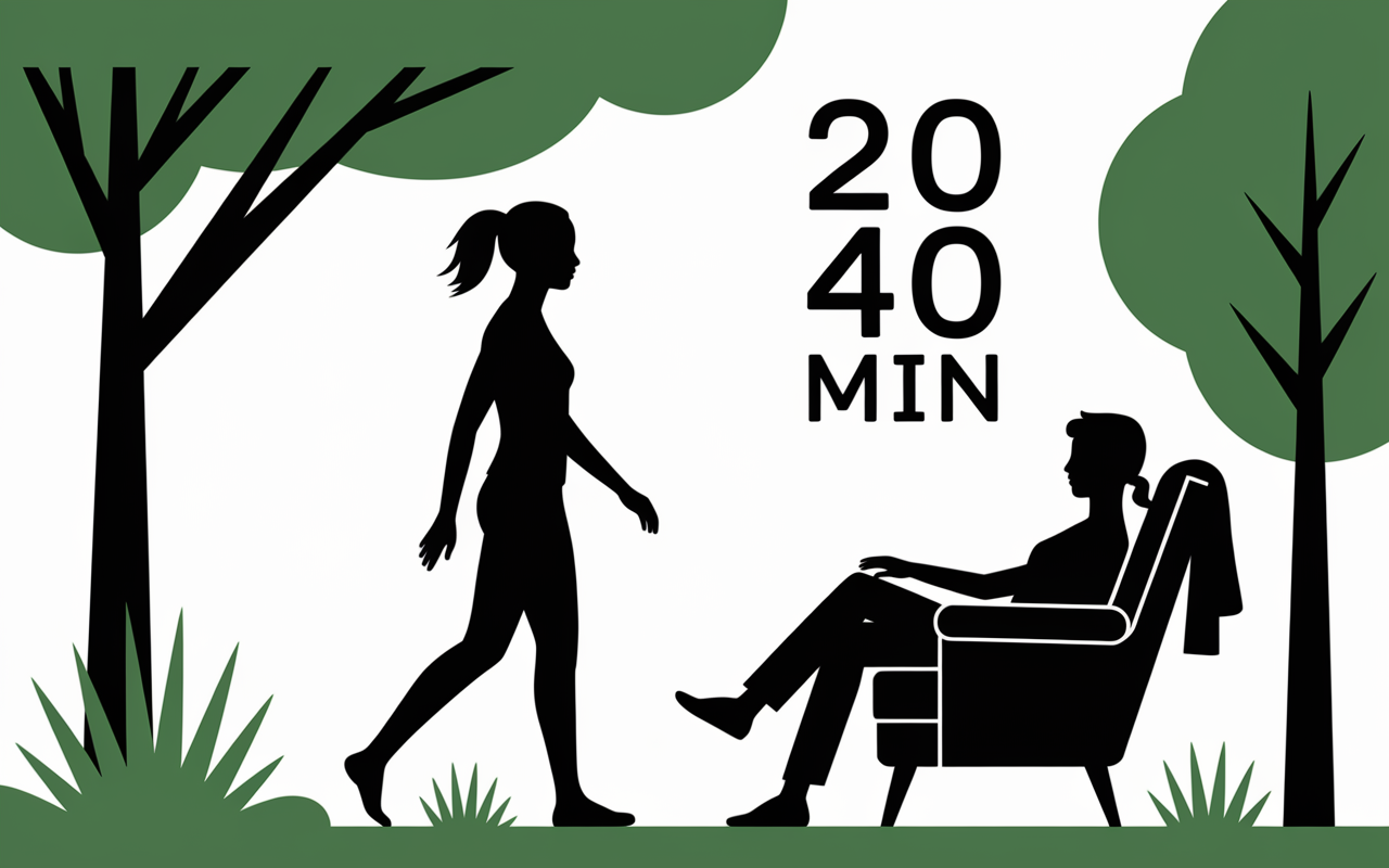 Image sport et maladie : marche douce et repos 20-40 min
