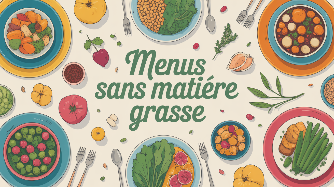 grande table menus sans matiere grasse assiettes legumes céréales proteines