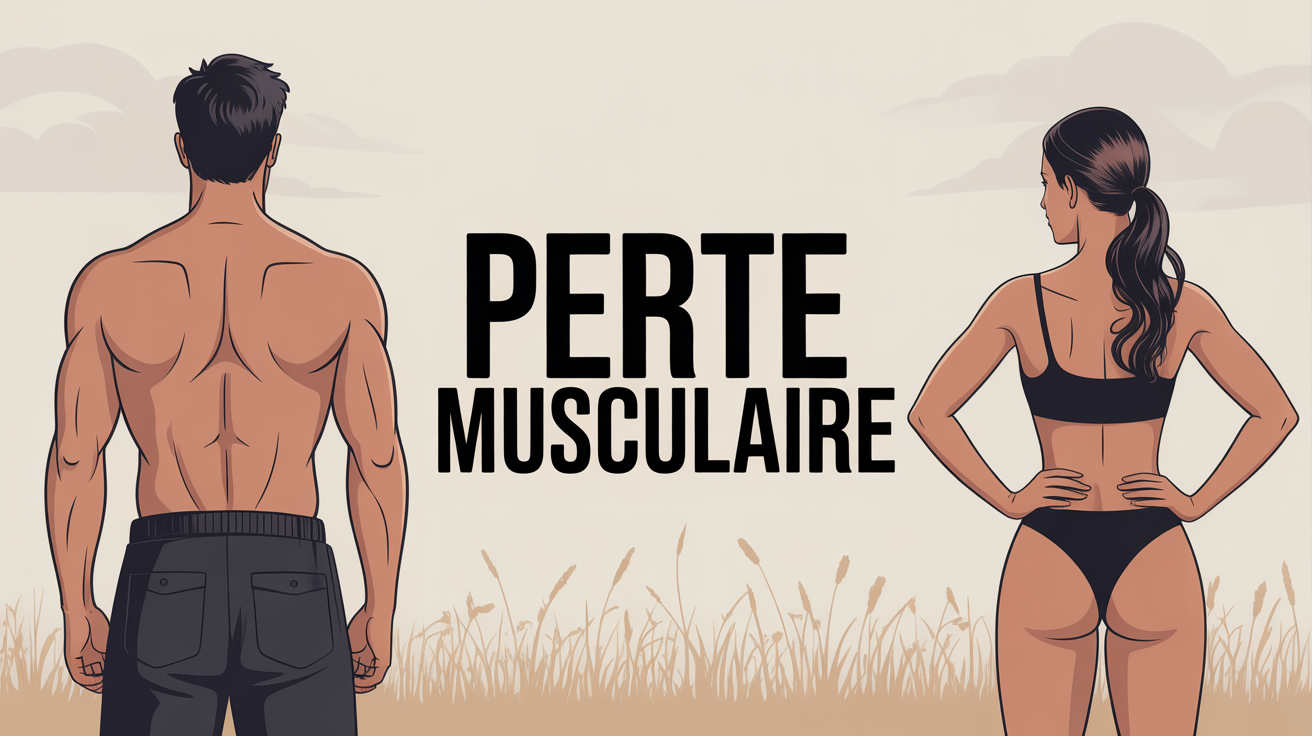 Perte musculaire corps affiné homme femme dos