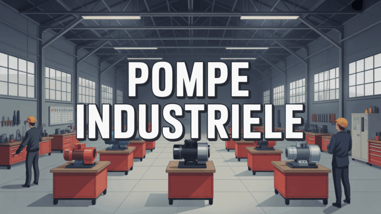 atelier industriel avec pompes modernes et tableau comparatif