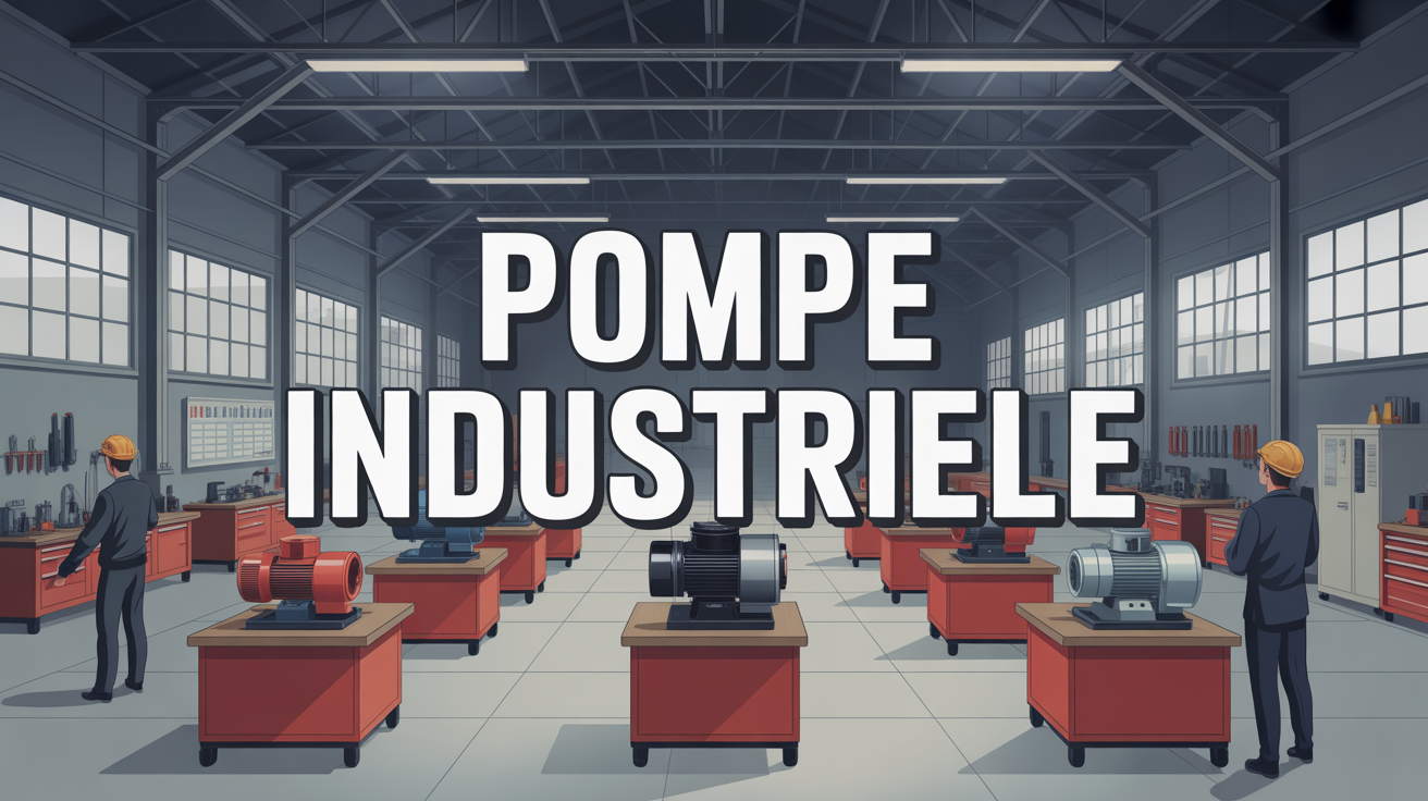 atelier industriel avec pompes modernes et tableau comparatif