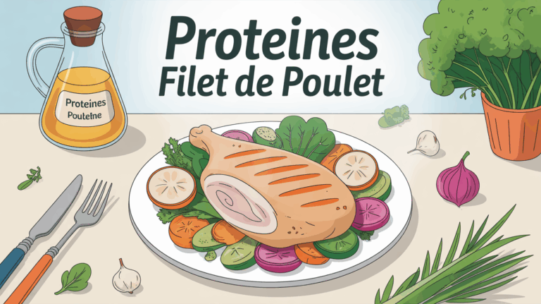 assiette filet de poulet grillé et légumes apport protéines