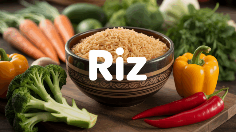 Bol de riz entouré de légumes variés