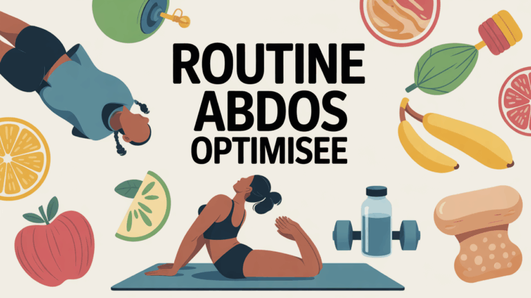 illustration routine abdos optimise haltere fruits proteines