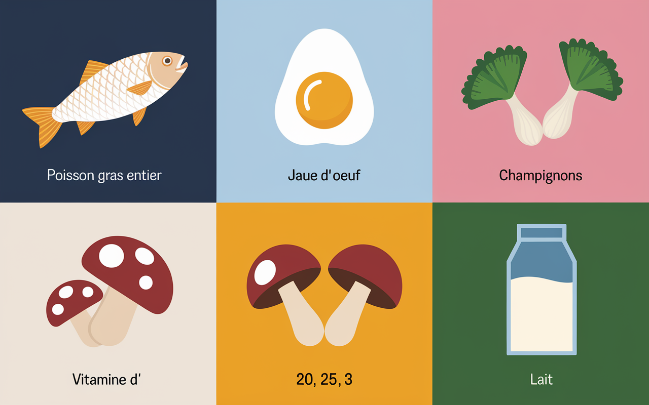 comparatif aliments vitamine D illustration