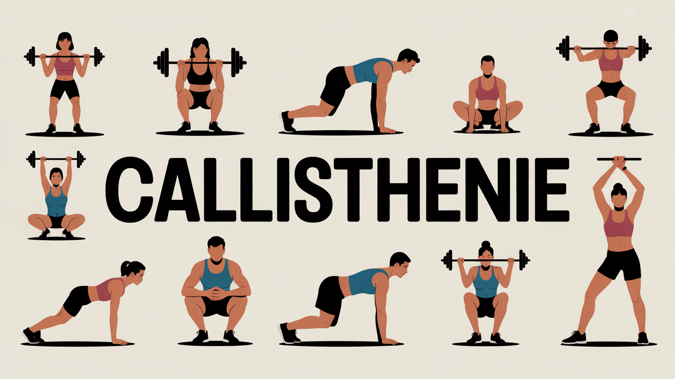 callisthenie silhouettes push ups squats tractions