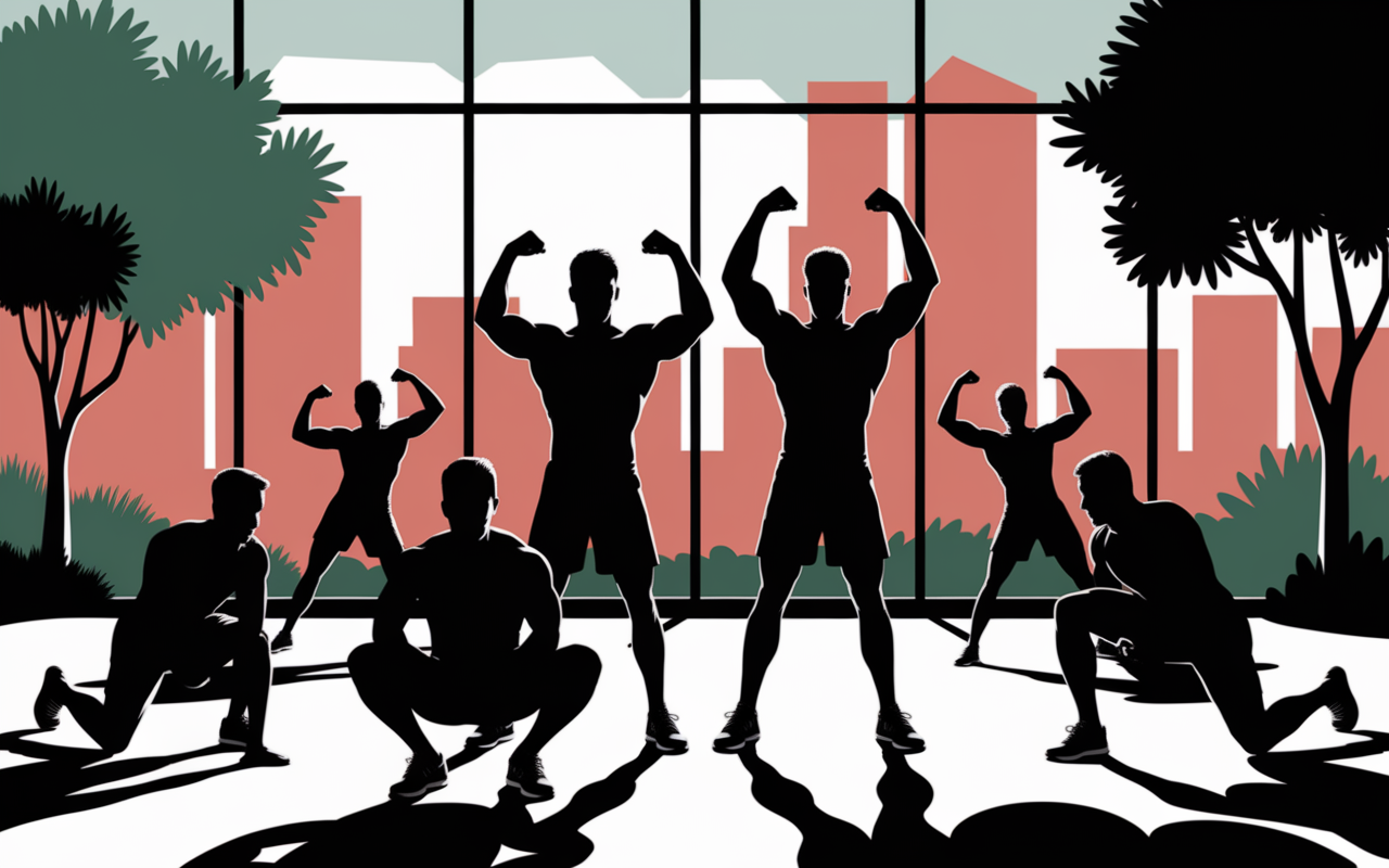 callisthenie groupe exercices push ups squats dips
