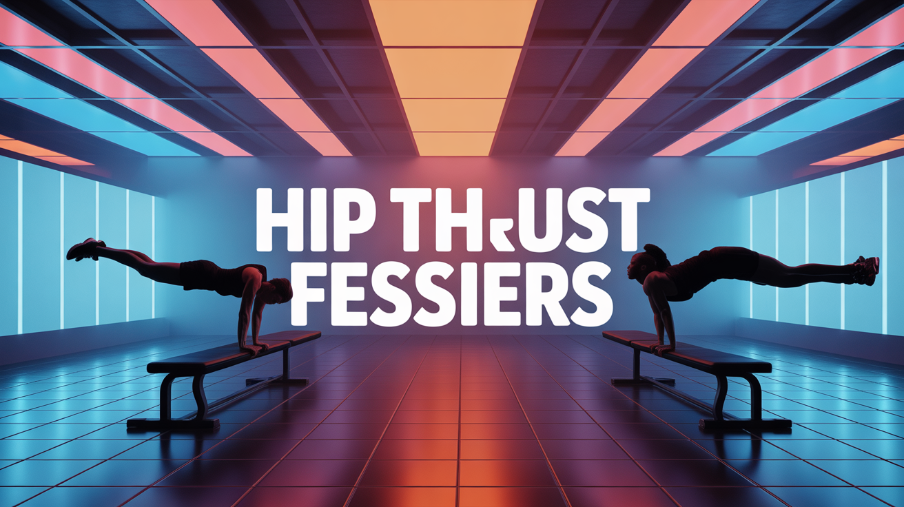 hip thrust fessiers sur banc salle de sport design