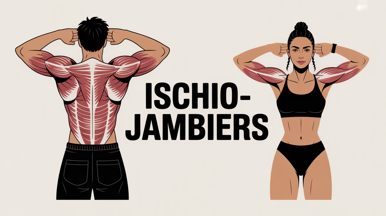 vue dos ischio-jambiers muscles surbrillance