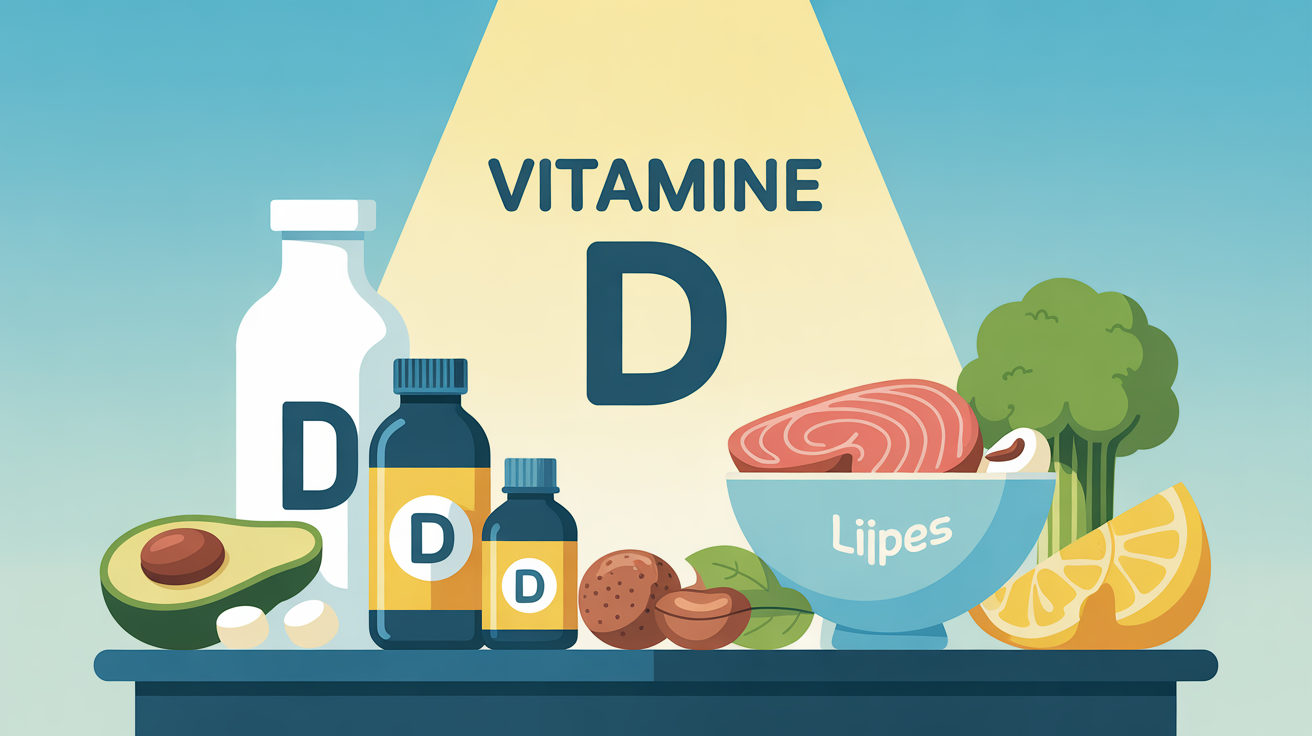 vitamine D table aliments lipides famille