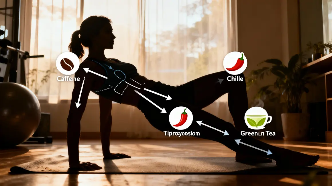 Silhouette sportive schéma thermogenèse brûleurs de graisse
