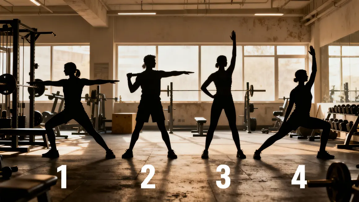 tableau types étirements musculation salle gym