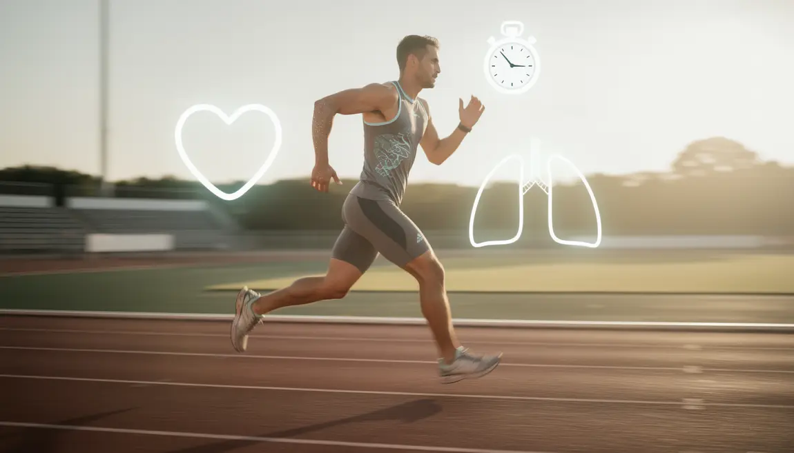 Athlète sur piste illustrant la progression VO2 max