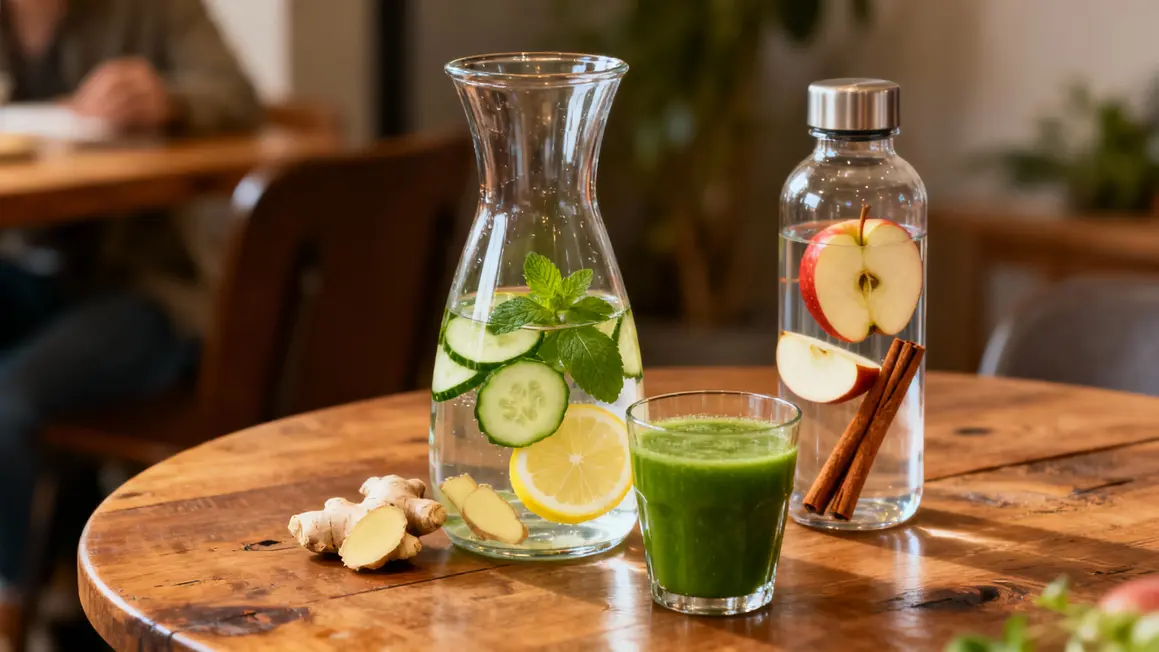 boissons drainantes détox eau sassy jus légumes pomme cannelle