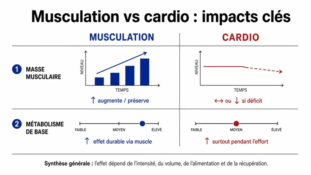 Comparatif musculation vs cardio pour le métabolisme