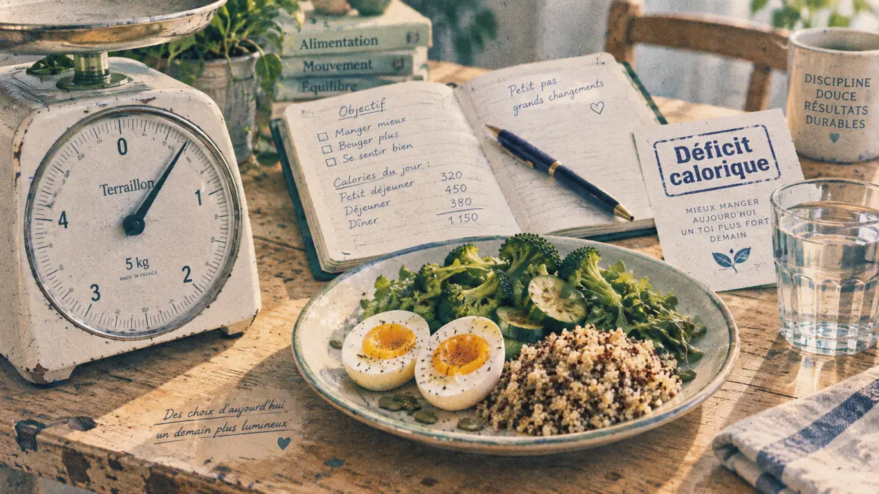 Régime rapide et efficace : assiette aux portions mesurées, déficit calorique