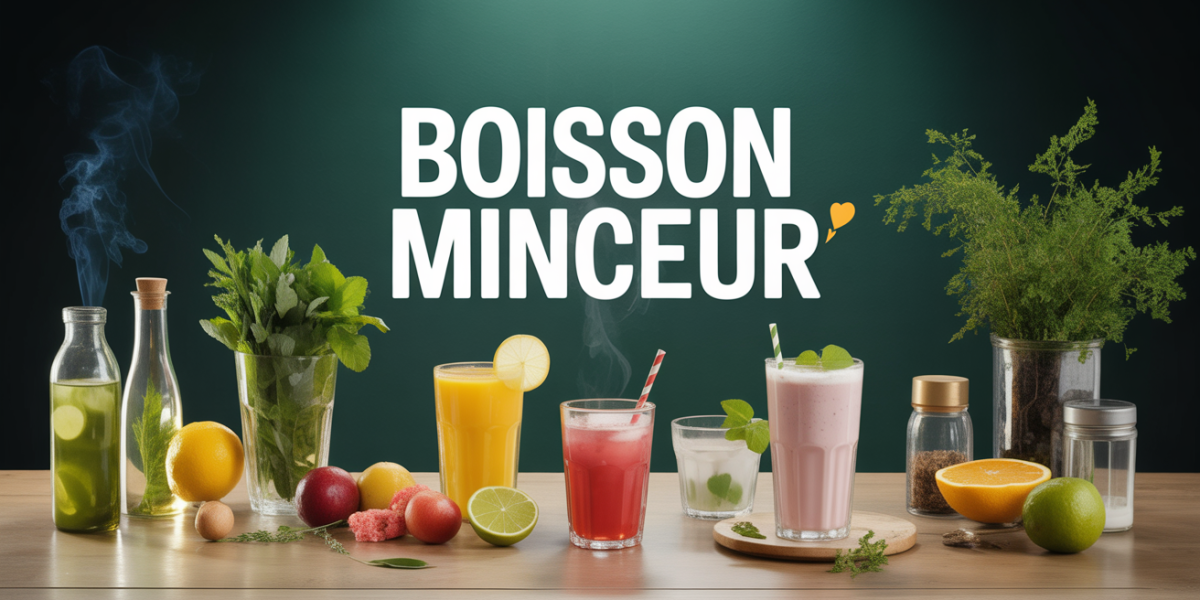boisson pour perdre du poids assortiment sur table bois