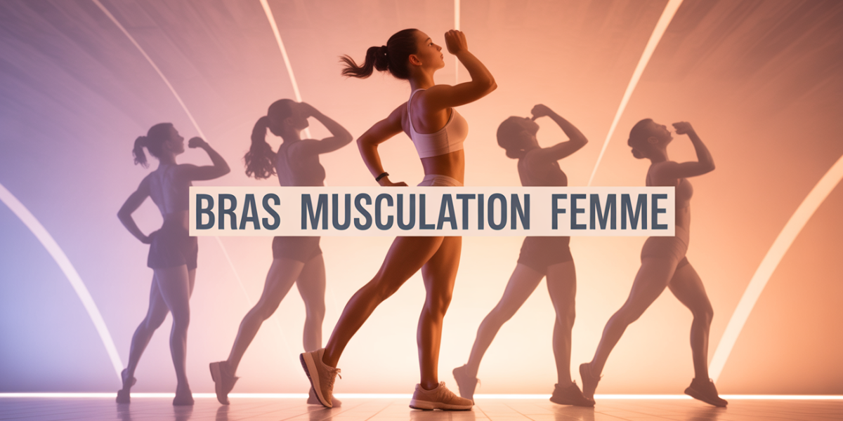 Femme faisant musculation bras avec haltères