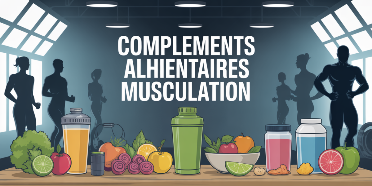 table sportive avec compléments alimentaires musculation
