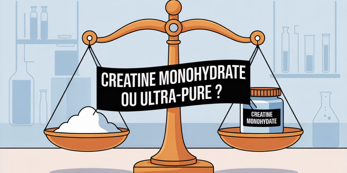 illustration creatine monohydrate pot balance labo