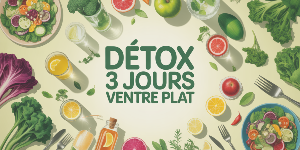 Assiette detox 3 jours ventre plat légumes et eau