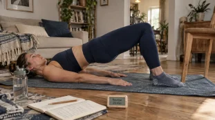 Femmes fitness : pont fessier maison, routine 20 min