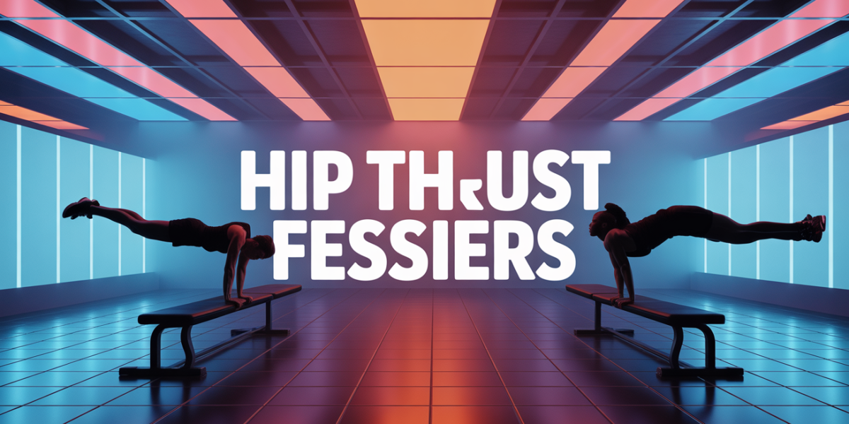 hip thrust fessiers sur banc salle de sport design