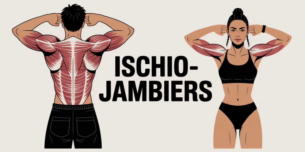 vue dos ischio-jambiers muscles surbrillance