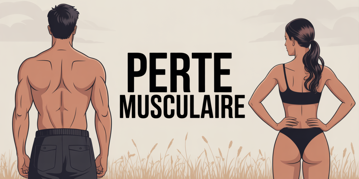 Perte musculaire corps affiné homme femme dos