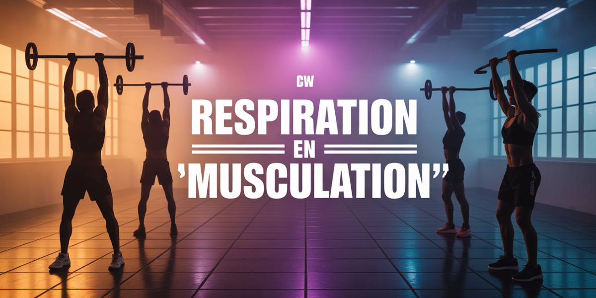 salle de sport respiration musculation silhouettes haltères