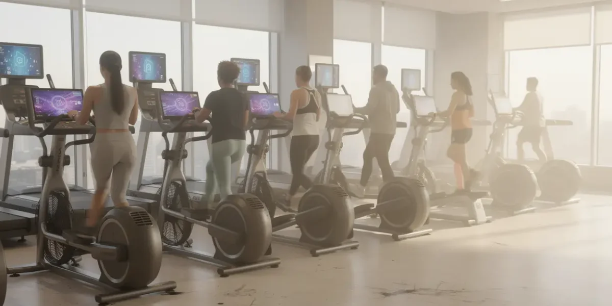 Vélo elliptique plusieurs utilisateurs salle moderne